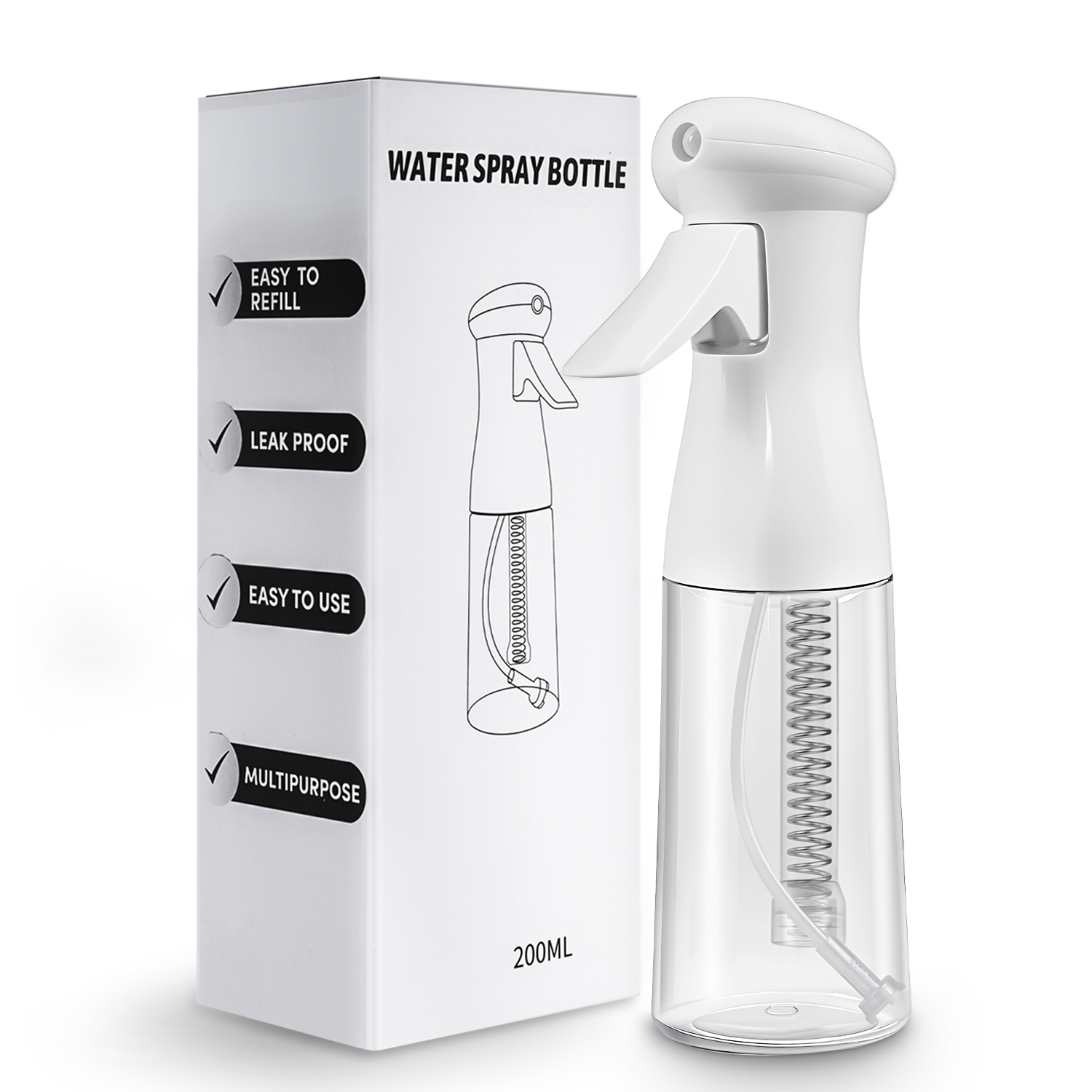Ultra-fine continuous mist spray bottle