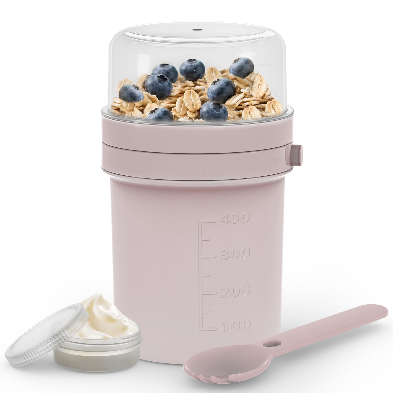 On-the-go muesli cup with spork