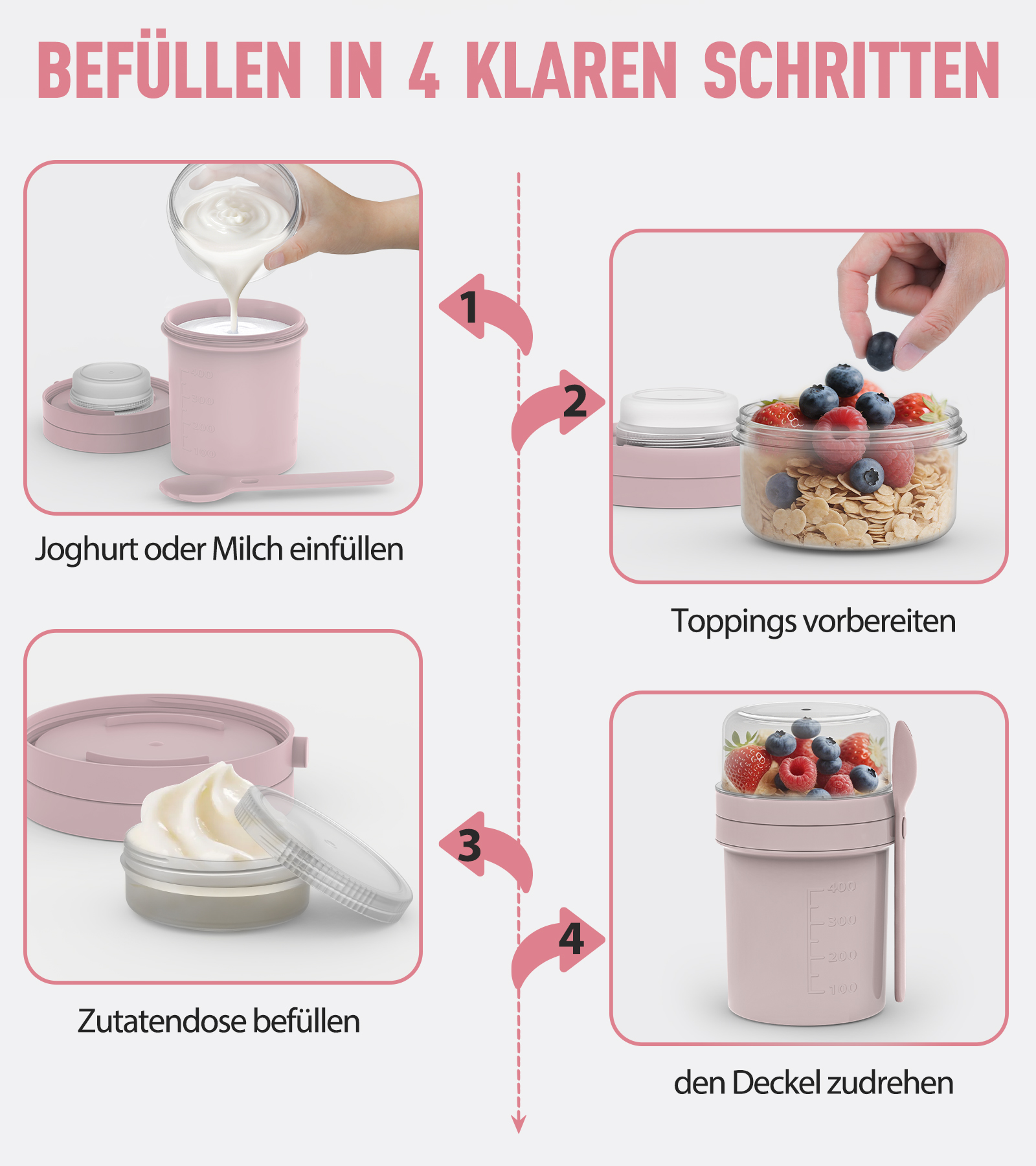 On-the-go muesli cup with spork - 图片 6
