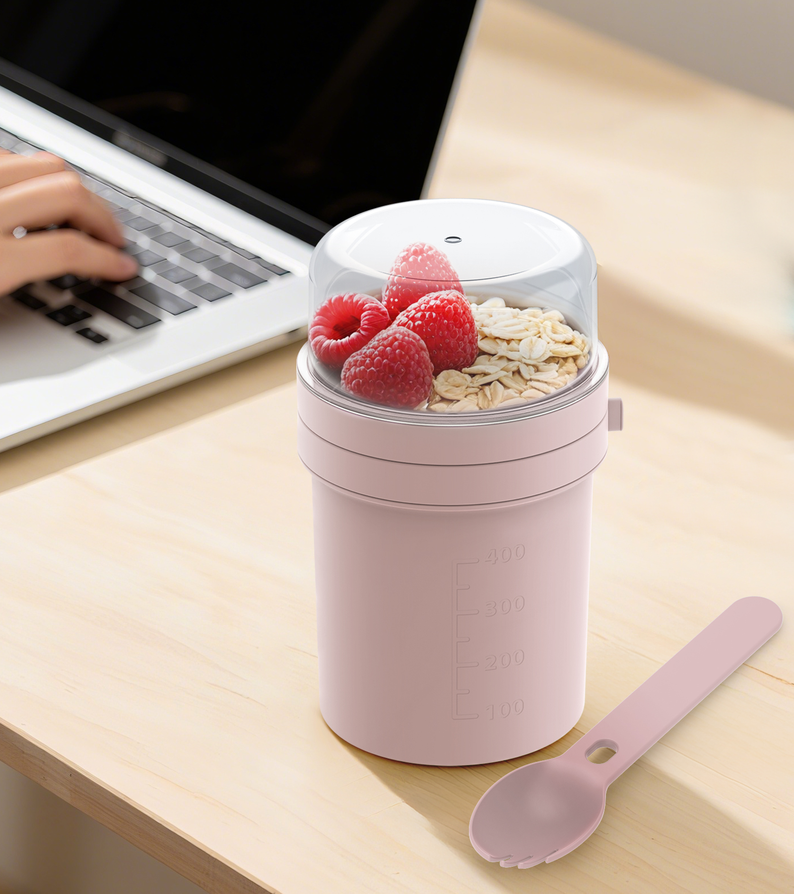 On-the-go muesli cup with spork - 图片 8